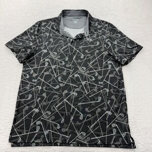 Good Good Golf Polo Shirt Mens Large Golf Print Short Sleeve Performance